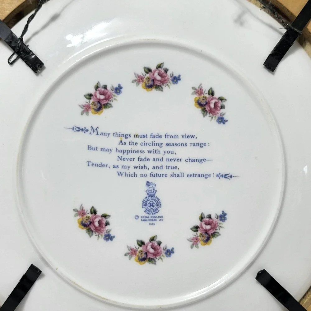 Royal Doulton Valentine's Day 1976 Collector Plate Framed Bone China England
